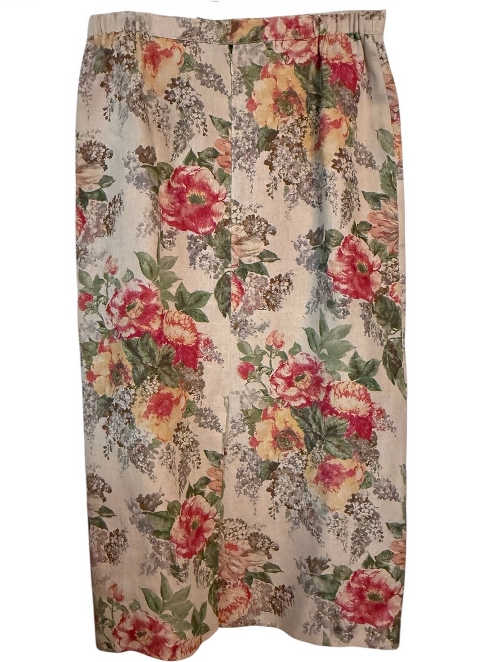 Vintage Talbots 100% Linen Floral Blazer Long Skirt Suit M 8 - Picture 5 of 7